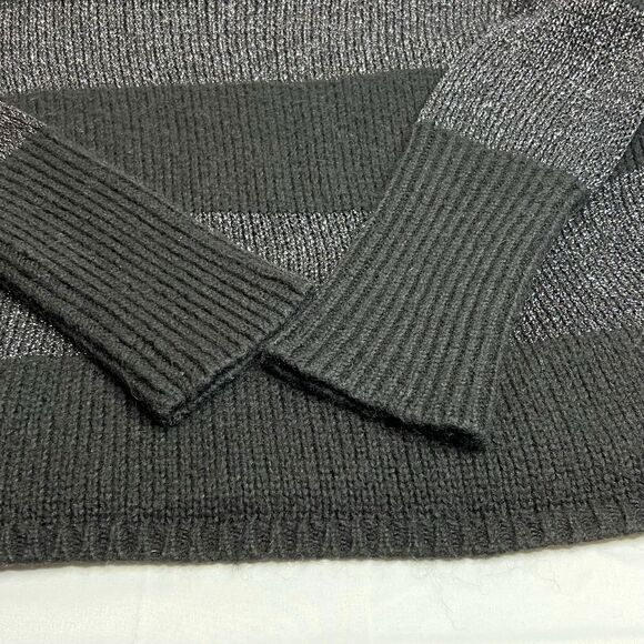 Loft black and metallic silver striped wool blend sweater size XL - Picture 12 of 16
